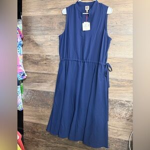 Anne Klein Navy Sleeveless Midi Dress